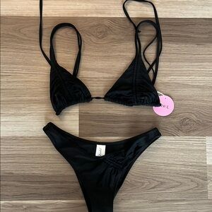 Black Triangle Bikini Set NWT